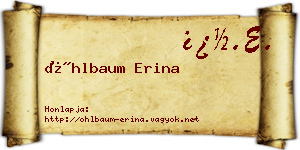 Öhlbaum Erina névjegykártya